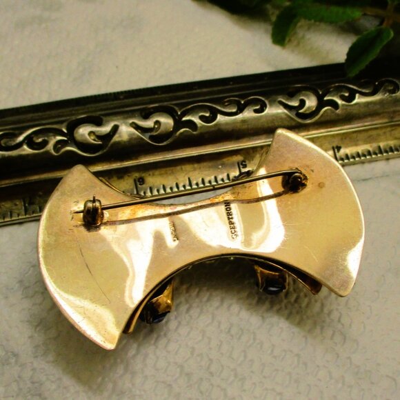 SCEPTRON Reinad Sterling Vermeil Book Piece Brooch ~ RARE Designer Brooch - Picture 16 of 16